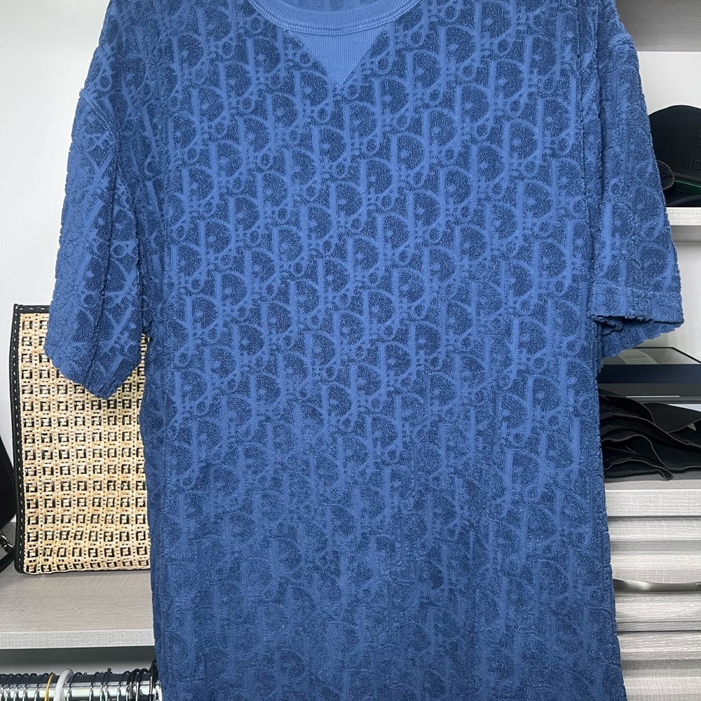 Dior Blue Monogram Short Sleeve Tee